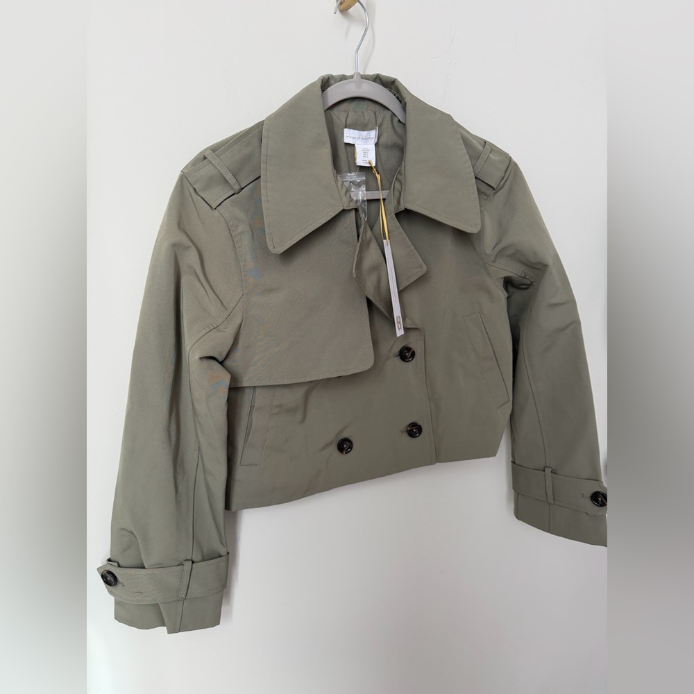 House of Harlow 1960 Khaki Green Cropped trench Jacket